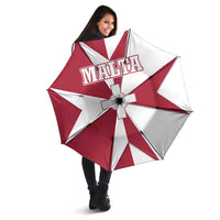 Malta Umbrella with Red White Crossburst Design - Wonder Print Shop