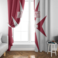 Malta Window Curtain with Red White Crossburst Design - Wonder Print Shop
