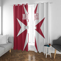 Malta Window Curtain with Red White Crossburst Design - Wonder Print Shop