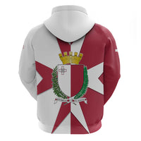 Malta Zip Hoodie with Red White Crossburst Design - Wonder Print Shop
