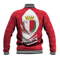 Malta Baseball Jacket with Red White Swirl Design - Wonder Print Shop