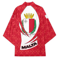 Malta Kimono with Red White Swirl Design - Wonder Print Shop