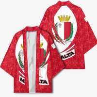 Malta Kimono with Red White Swirl Design - Wonder Print Shop