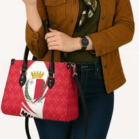 Malta Leather Bag with Red White Swirl Design - Wonder Print Shop