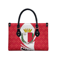 Malta Leather Bag with Red White Swirl Design - Wonder Print Shop