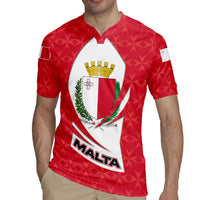 Malta Rugby Jersey with Red White Swirl Design - Wonder Print Shop