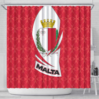 Malta Shower Curtain with Red White Swirl Design - Wonder Print Shop