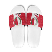 Malta Slide Sandals with Red White Swirl Design - Wonder Print Shop