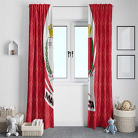 Malta Window Curtain with Red White Swirl Design - Wonder Print Shop
