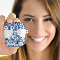 Malta AirPods Case with Blue White Tile Design and Maltese Cross Pattern - Wonder Print Shop