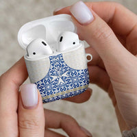 Malta AirPods Case with Blue White Tile Design and Maltese Cross Pattern - Wonder Print Shop