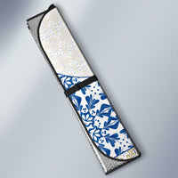 Malta Auto Sun Shade with Blue White Tile Design and Maltese Cross Pattern - Wonder Print Shop