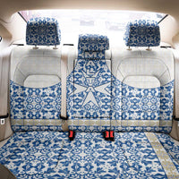 Malta Back Car Seat Cover with Blue White Tile Design and Maltese Cross Pattern - Wonder Print Shop