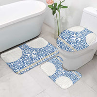 Malta Bathroom Set with Blue White Tile Design and Maltese Cross Pattern - Wonder Print Shop