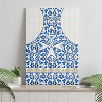 Malta Canvas Wall Art with Blue White Tile Design and Maltese Cross Pattern - Wonder Print Shop