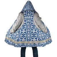 Malta Cloak with Blue White Tile Design and Maltese Cross Pattern - Wonder Print Shop