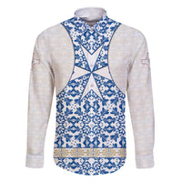 Malta Family Matching Short Sleeve Bodycon Dress and Hawaiian Shirt with Blue White Tile Design and Maltese Cross Pattern - Wonder Print Shop