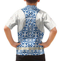 Malta Hawaiian Shirt with Blue White Tile Design and Maltese Cross Pattern - Wonder Print Shop