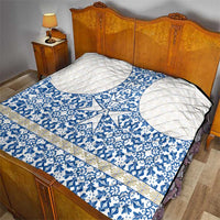 Malta Quilt with Blue White Tile Design and Maltese Cross Pattern - Wonder Print Shop