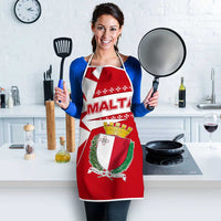 Malta Apron with Red White Starburst Design - Wonder Print Shop