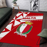 Malta Area Rug with Red White Starburst Design - Wonder Print Shop