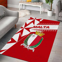 Malta Area Rug with Red White Starburst Design - Wonder Print Shop