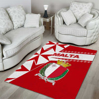 Malta Area Rug with Red White Starburst Design - Wonder Print Shop