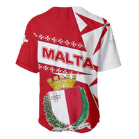 Malta Baseball Jersey with Red White Starburst Design - Wonder Print Shop