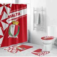 Malta Bathroom Set with Red White Starburst Design - Wonder Print Shop