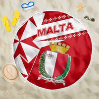Malta Beach Blanket with Red White Starburst Design - Wonder Print Shop