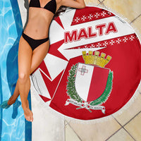 Malta Beach Blanket with Red White Starburst Design - Wonder Print Shop