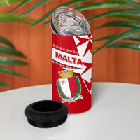 Malta 4 in 1 Can Cooler Tumbler with Red White Starburst Design - Wonder Print Shop