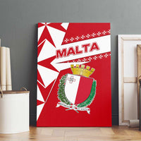 Malta Canvas Wall Art with Red White Starburst Design - Wonder Print Shop