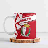 Malta Ceramic Mug with Red White Starburst Design - Wonder Print Shop