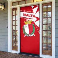 Malta Door Cover with Red White Starburst Design - Wonder Print Shop