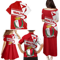 Malta Family Matching Puletasi and Hawaiian Shirt with Red White Starburst Design - Wonder Print Shop