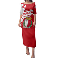Malta Family Matching Puletasi and Hawaiian Shirt with Red White Starburst Design - Wonder Print Shop