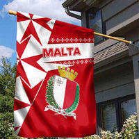 Malta Garden Flag with Red White Starburst Design - Wonder Print Shop