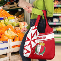 Malta Grocery Bag with Red White Starburst Design - Wonder Print Shop