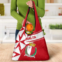 Malta Grocery Bag with Red White Starburst Design - Wonder Print Shop