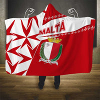 Malta Hooded Blanket with Red White Starburst Design - Wonder Print Shop