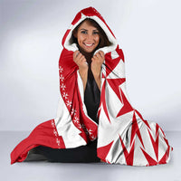 Malta Hooded Blanket with Red White Starburst Design - Wonder Print Shop