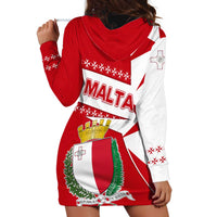 Malta Hoodie Dress with Red White Starburst Design - Wonder Print Shop