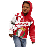Malta Kid Hoodie with Red White Starburst Design - Wonder Print Shop