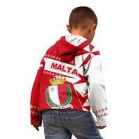 Malta Kid Hoodie with Red White Starburst Design - Wonder Print Shop