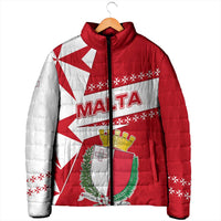 Malta Padded Jacket with Red White Starburst Design - Wonder Print Shop