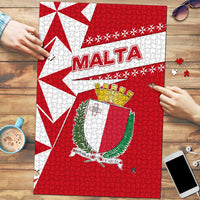 Malta Puzzle with Red White Starburst Design - Wonder Print Shop