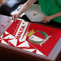 Malta Puzzle with Red White Starburst Design - Wonder Print Shop