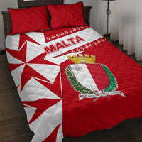 Malta Quilt Bed Set with Red White Starburst Design - Wonder Print Shop