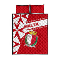 Malta Quilt Bed Set with Red White Starburst Design - Wonder Print Shop